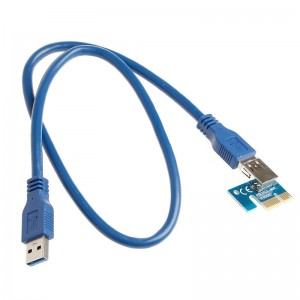 Extensie pentru placa video suplimentara USB3.0 PCI-E Express 1x To 16x Extender Riser Card Adapter SATA 6Pin Power Cable